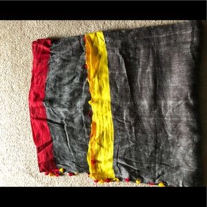 Grey linen saree with stitched blouse